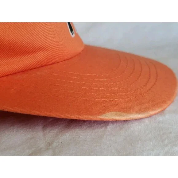 Vtg Saturday Night Fever Disco Hat Travolta Snapback Brow Flap Orange 70s USA